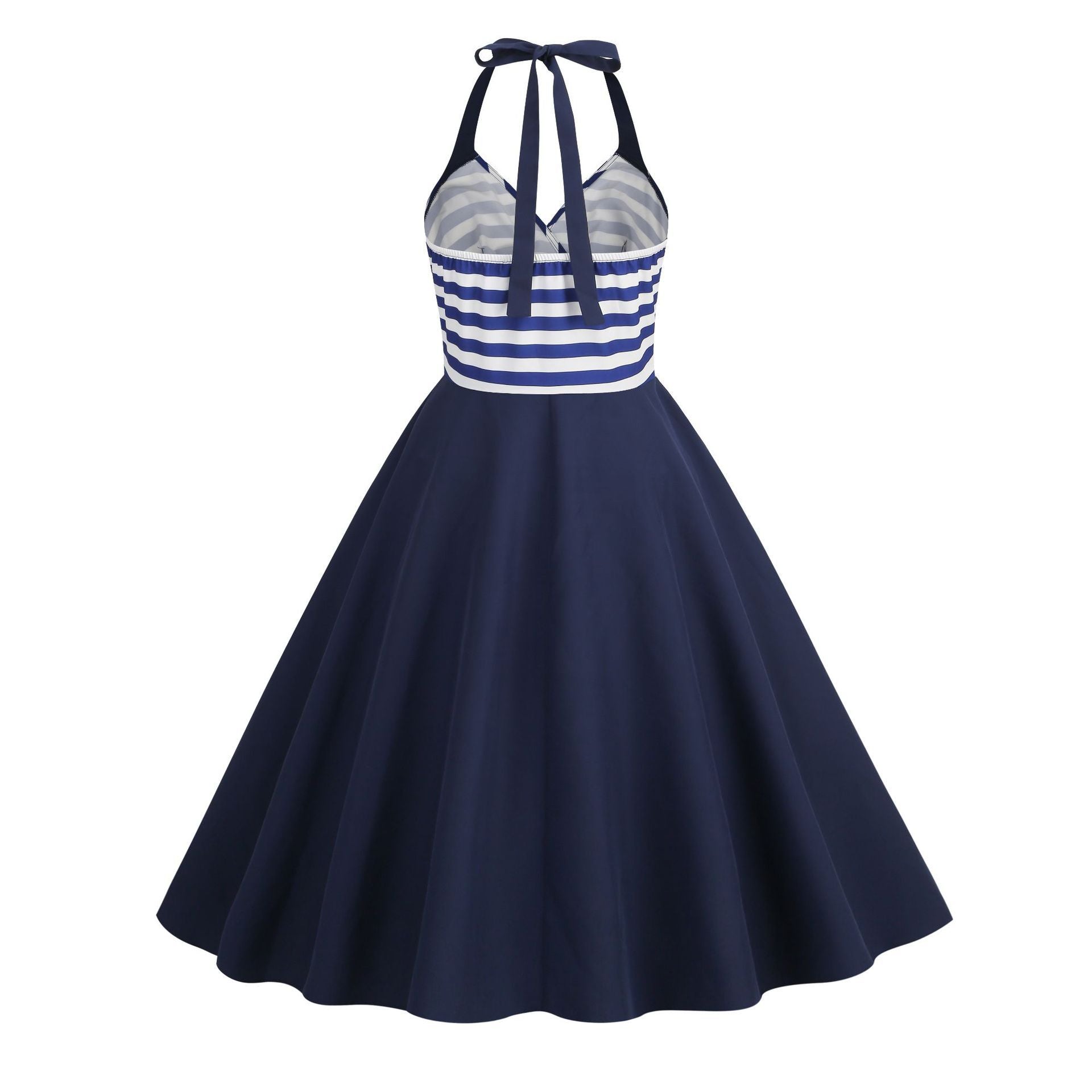 Women 1950S Vintage Dress Spaghetti Straps American Flag Patriotic Dress Blue