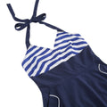 Women 1950S Vintage Dress Spaghetti Straps American Flag Patriotic Dress Blue