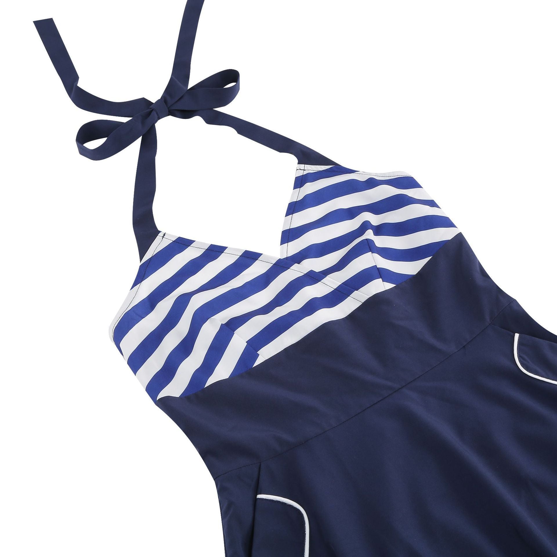 Women 1950S Vintage Dress Spaghetti Straps American Flag Patriotic Dress Blue