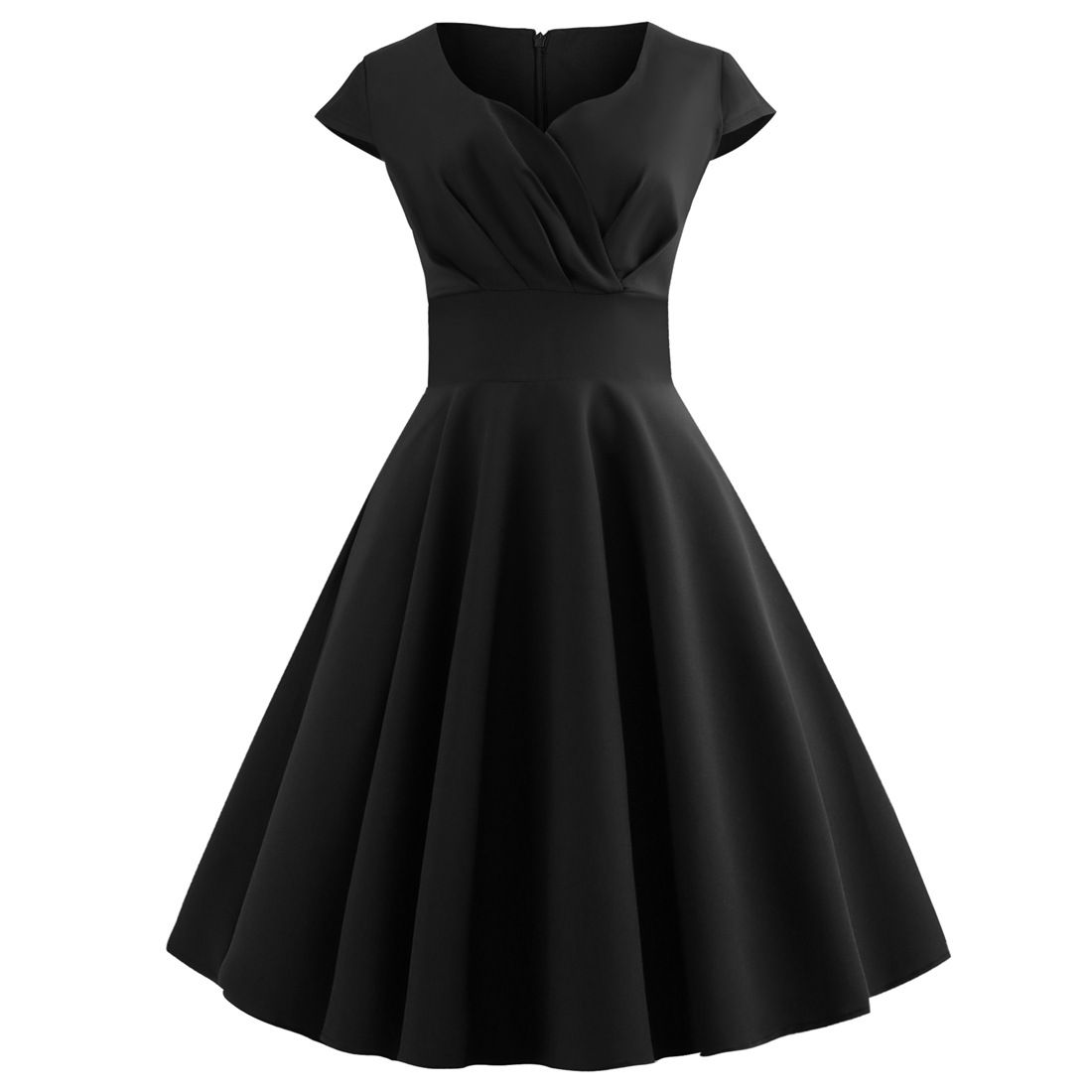 Women 1950s 1960s Retro Vintage Cocktail Party Swing Prom Rockabilly Dresses Black