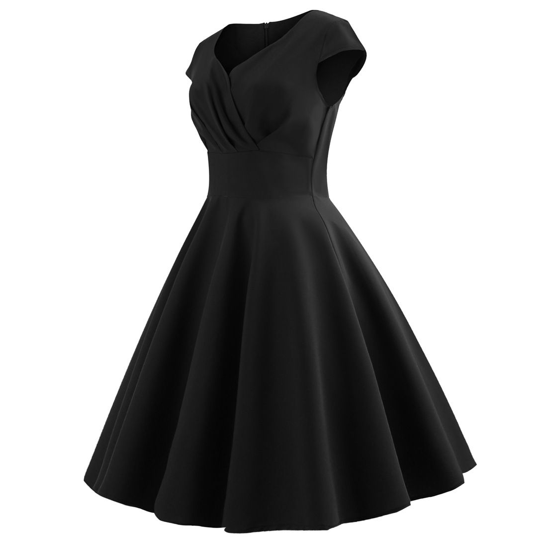 Women 1950s 1960s Retro Vintage Cocktail Party Swing Prom Rockabilly Dresses Black