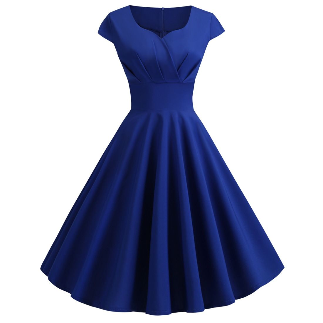 Women 1950s 1960s Retro Vintage Cocktail Party Swing Prom Rockabilly Dresses Blue