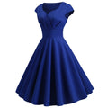 Women 1950s 1960s Retro Vintage Cocktail Party Swing Prom Rockabilly Dresses Blue
