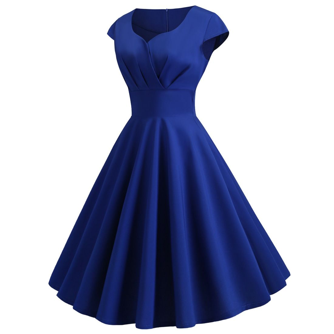 Women 1950s 1960s Retro Vintage Cocktail Party Swing Prom Rockabilly Dresses Blue