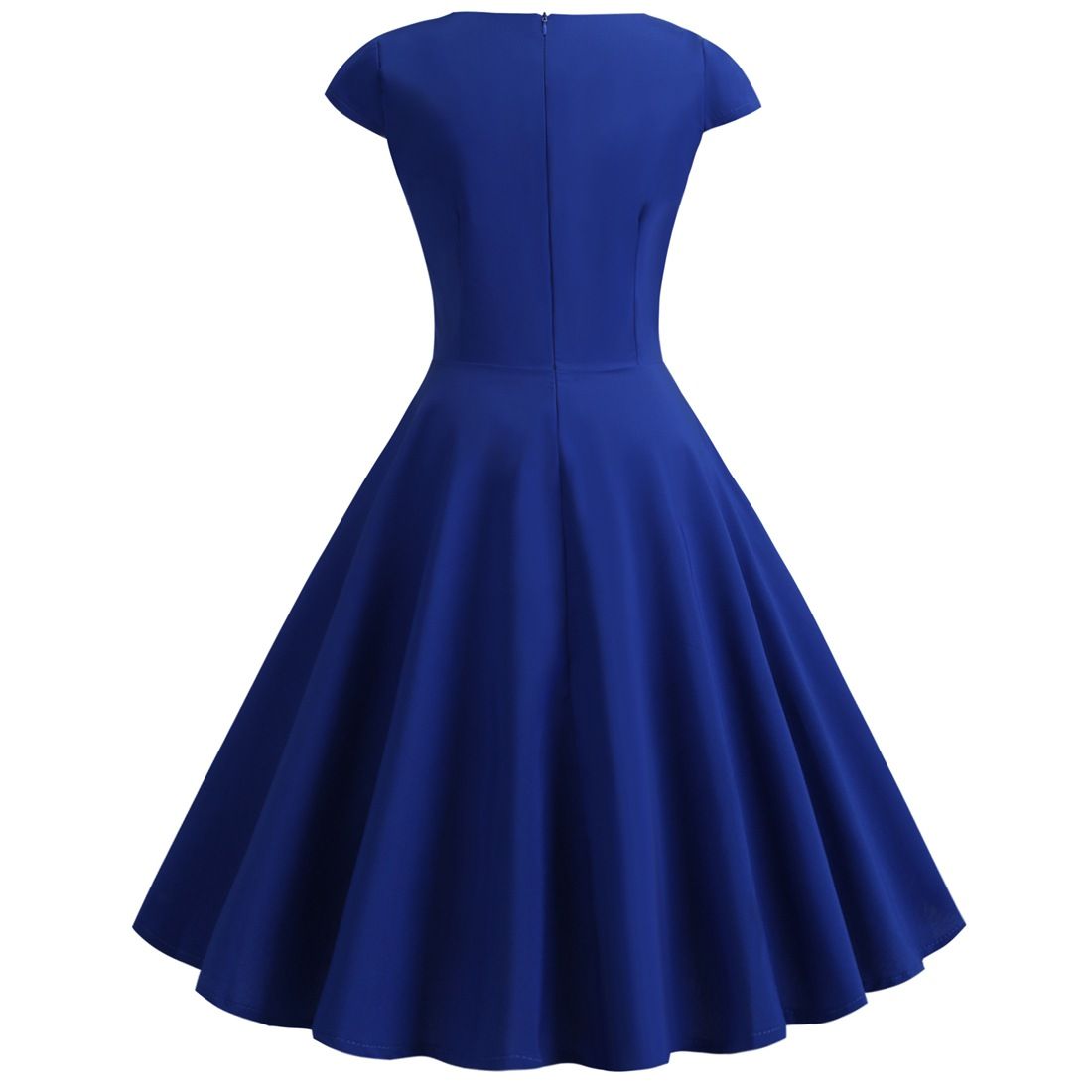 Women 1950s 1960s Retro Vintage Cocktail Party Swing Prom Rockabilly Dresses Blue