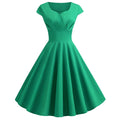 Women 1950s 1960s Retro Vintage Cocktail Party Swing Prom Rockabilly Dresses Green