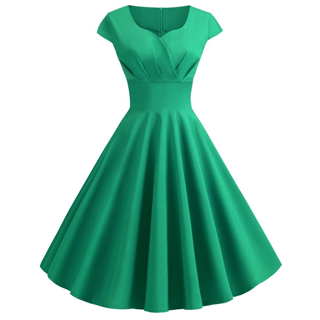 Women 1950s 1960s Retro Vintage Cocktail Party Swing Prom Rockabilly Dresses Green