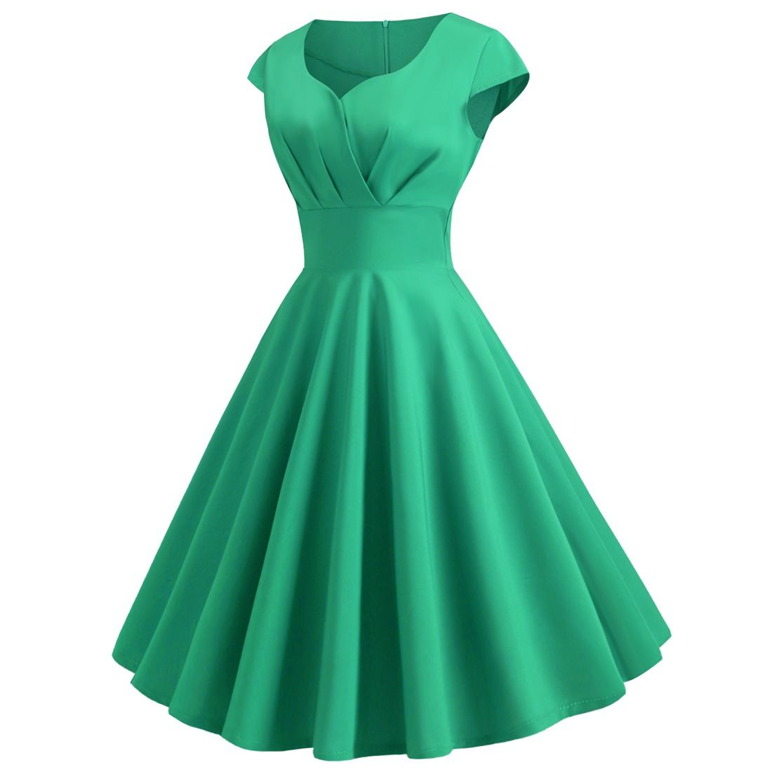Women 1950s 1960s Retro Vintage Cocktail Party Swing Prom Rockabilly Dresses Green
