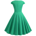 Women 1950s 1960s Retro Vintage Cocktail Party Swing Prom Rockabilly Dresses Green