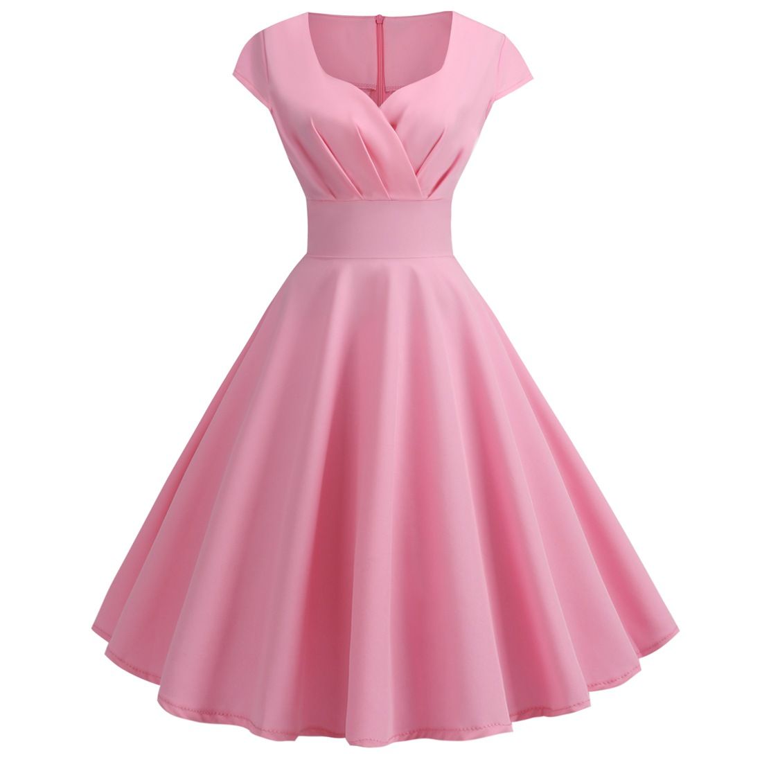 Women 1950s 1960s Retro Vintage Cocktail Party Swing Prom Rockabilly Dresses Pink