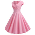 Women 1950s 1960s Retro Vintage Cocktail Party Swing Prom Rockabilly Dresses Pink