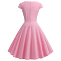 Women 1950s 1960s Retro Vintage Cocktail Party Swing Prom Rockabilly Dresses Pink