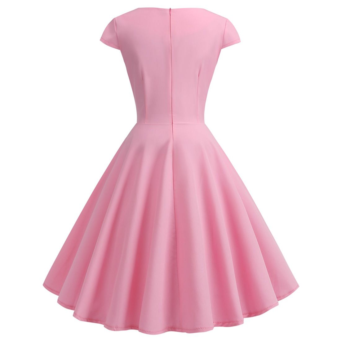 Women 1950s 1960s Retro Vintage Cocktail Party Swing Prom Rockabilly Dresses Pink