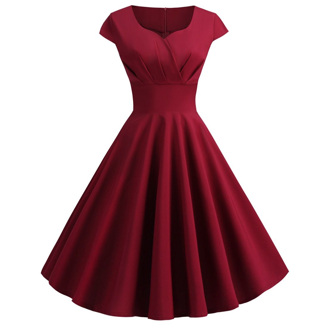 Women 1950s 1960s Retro Vintage Cocktail Party Swing Prom Rockabilly Dresses Wine