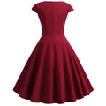 Women 1950s 1960s Retro Vintage Cocktail Party Swing Prom Rockabilly Dresses Wine