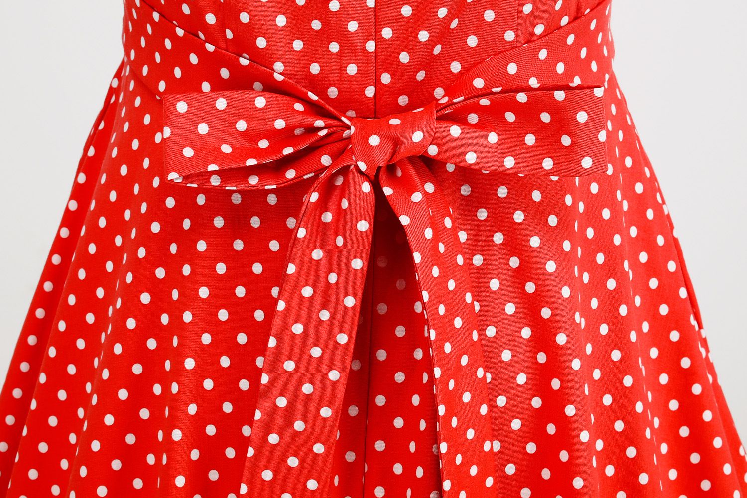 Women 1950s Halter Polka Dot Halter Cocktail Swing Pinup Dresses Red