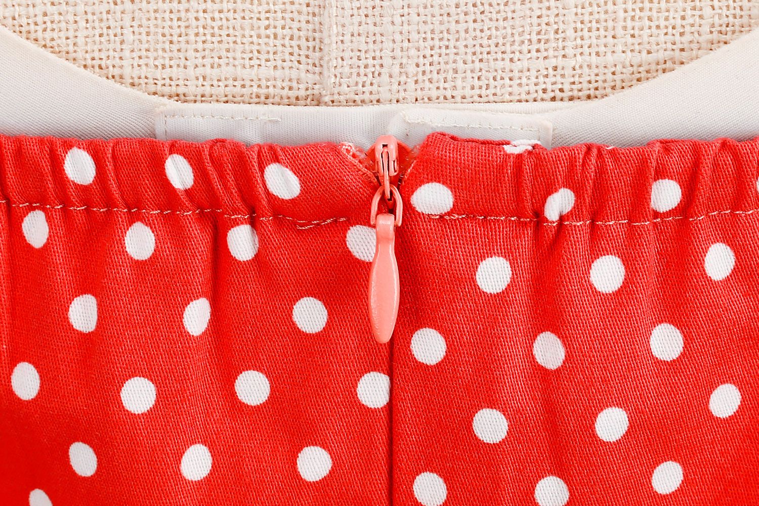 Women 1950s Halter Polka Dot Halter Cocktail Swing Pinup Dresses Red
