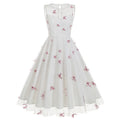 Women 1950s Vintage Dress Butterfly Retro Prom Swing A Line Dress Pink