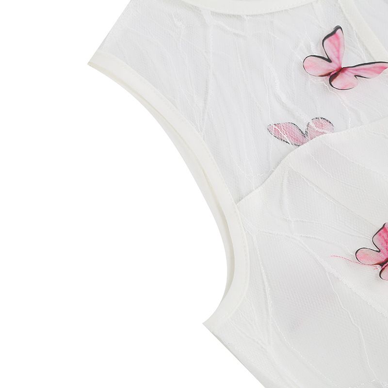 Women 1950s Vintage Dress Butterfly Retro Prom Swing A Line Dress Pink