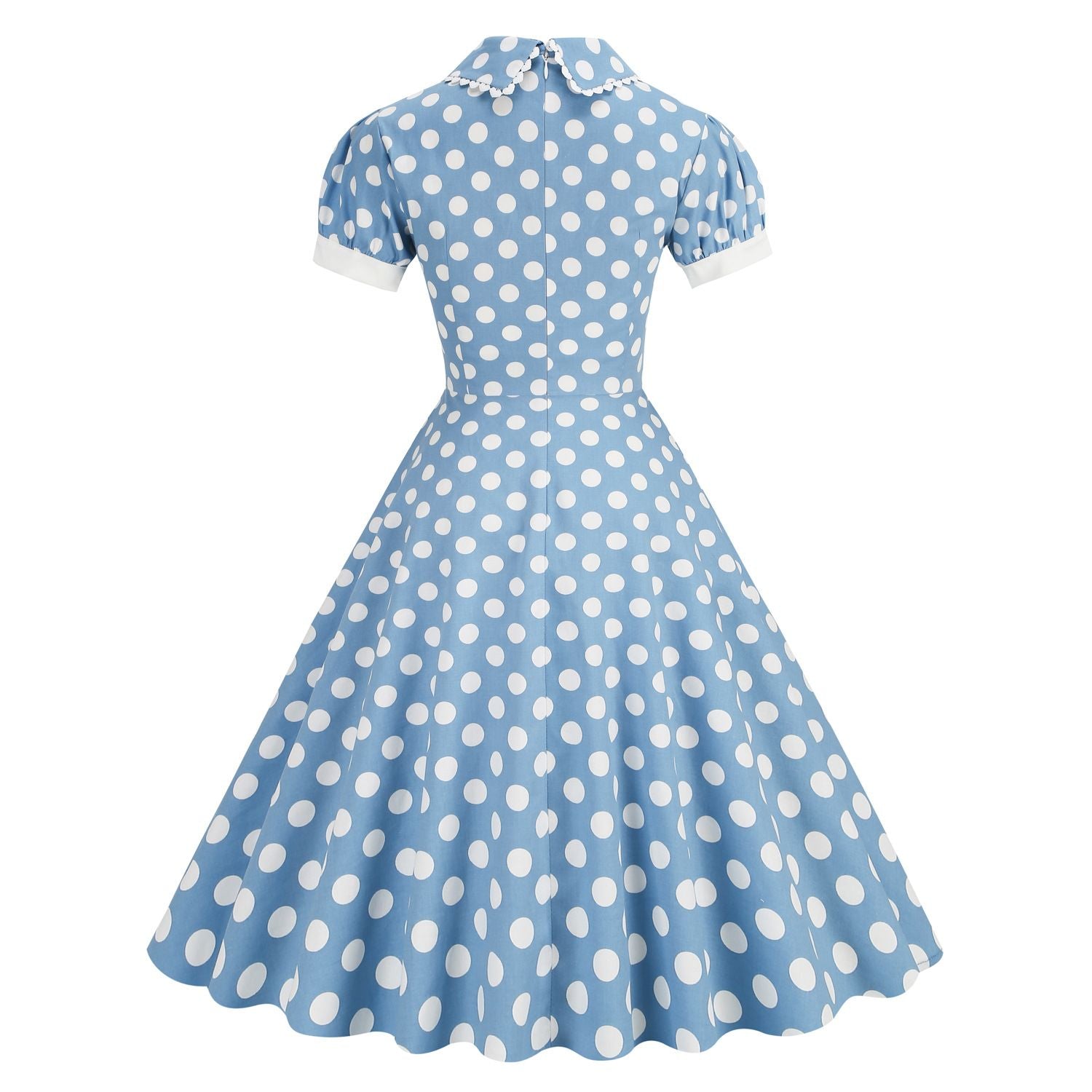 Women 1950s Vintage Polka Dot Swing Dress A-line Cocktail Dresses Blue