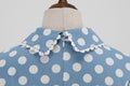Women 1950s Vintage Polka Dot Swing Dress A-line Cocktail Dresses Blue
