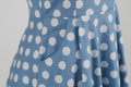 Women 1950s Vintage Polka Dot Swing Dress A-line Cocktail Dresses Blue