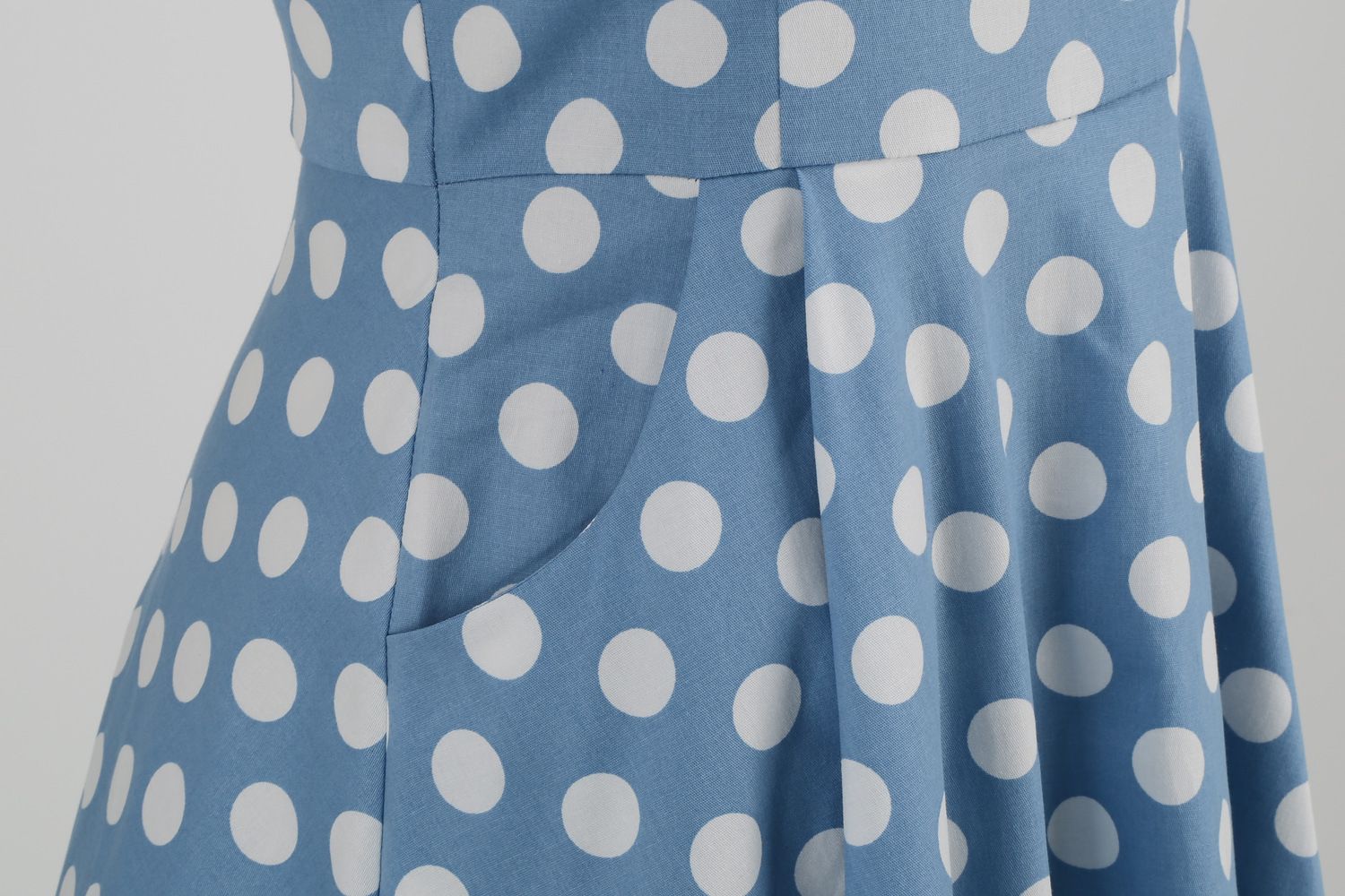 Women 1950s Vintage Polka Dot Swing Dress A-line Cocktail Dresses Blue