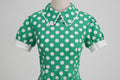Women 1950s Vintage Polka Dot Swing Dress A-line Cocktail Dresses Green