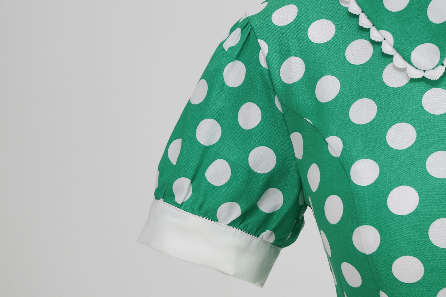 Women 1950s Vintage Polka Dot Swing Dress A-line Cocktail Dresses Green
