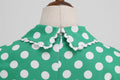 Women 1950s Vintage Polka Dot Swing Dress A-line Cocktail Dresses Green