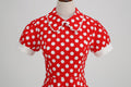 Women 1950s Vintage Polka Dot Swing Dress A-line Cocktail Dresses Red