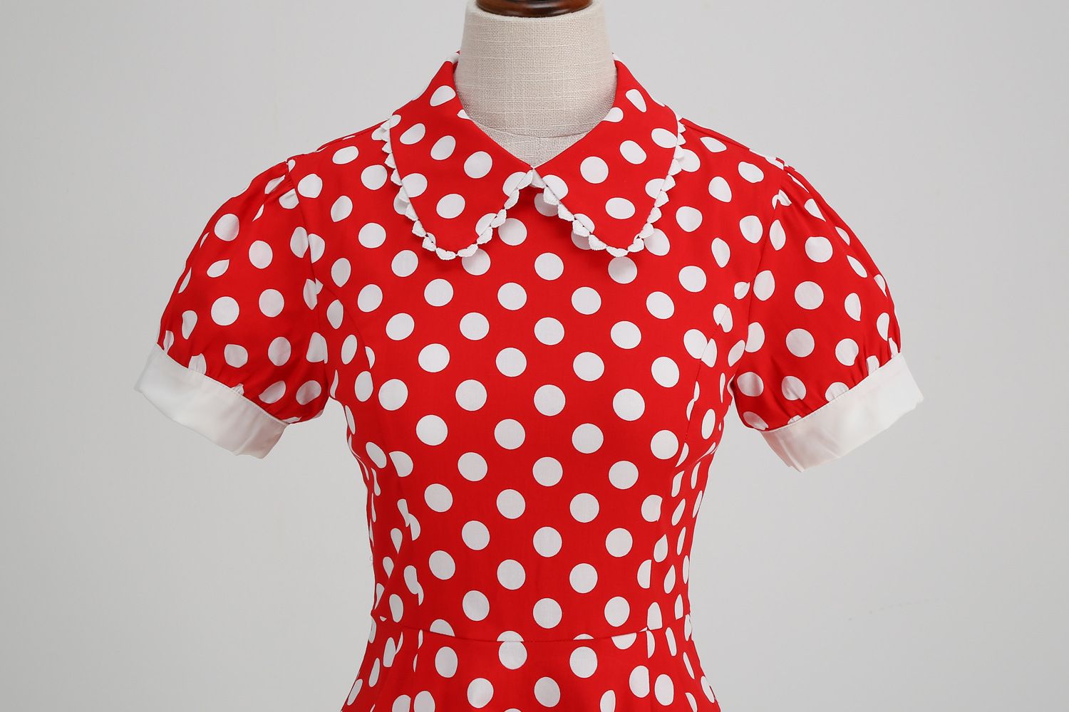 Women 1950s Vintage Polka Dot Swing Dress A-line Cocktail Dresses Red