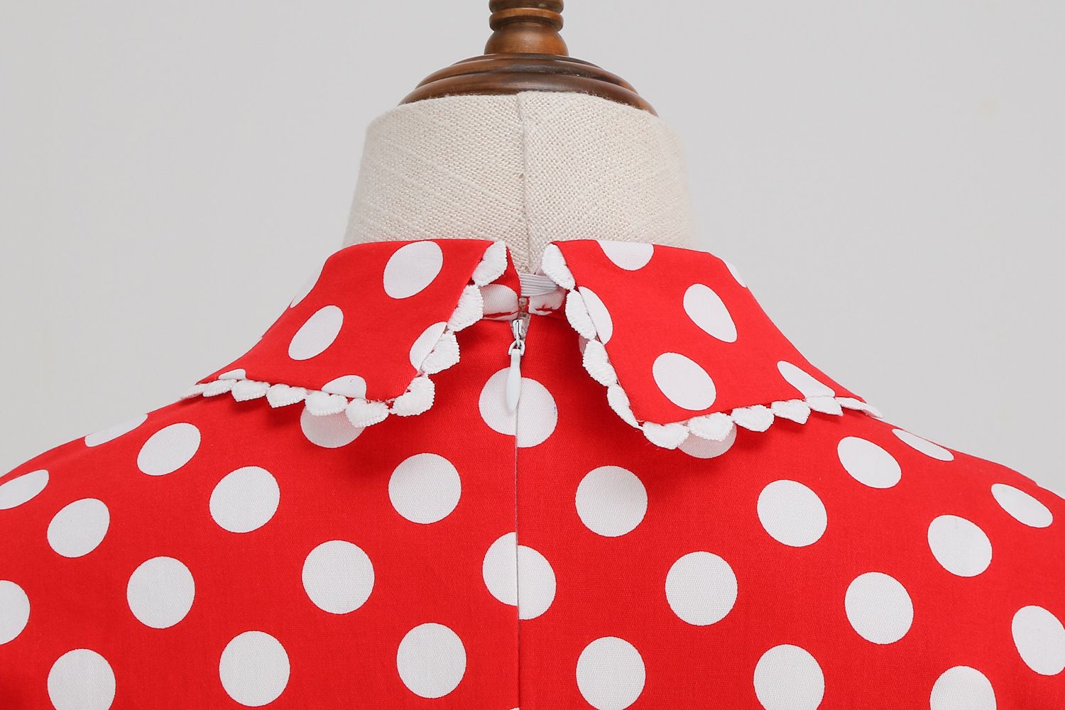 Women 1950s Vintage Polka Dot Swing Dress A-line Cocktail Dresses Red
