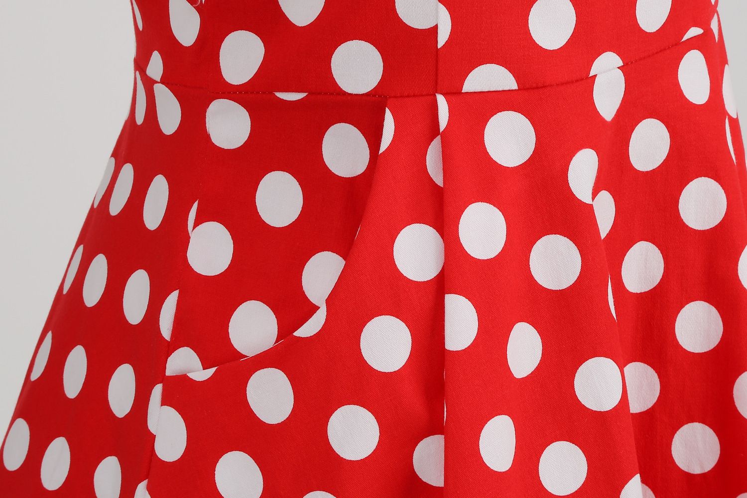 Women 1950s Vintage Polka Dot Swing Dress A-line Cocktail Dresses Red
