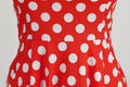 Women 1950s Vintage Polka Dot Swing Dress A-line Cocktail Dresses Red