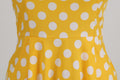Women 1950s Vintage Polka Dot Swing Dress A-line Cocktail Dresses Yellow