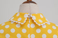Women 1950s Vintage Polka Dot Swing Dress A-line Cocktail Dresses Yellow