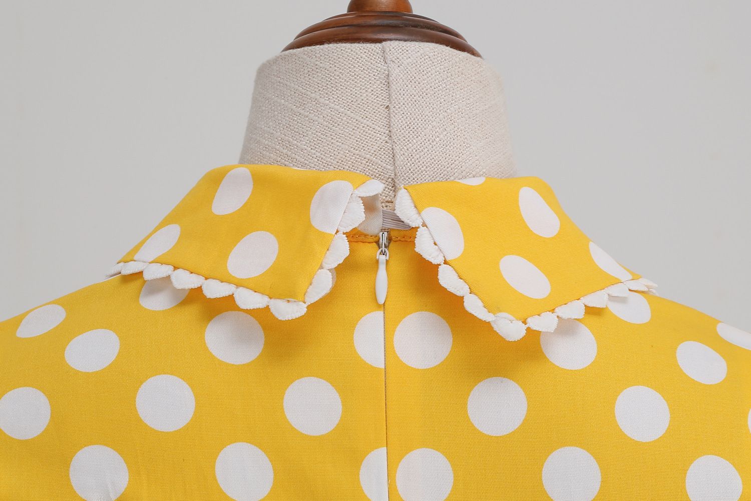 Women 1950s Vintage Polka Dot Swing Dress A-line Cocktail Dresses Yellow