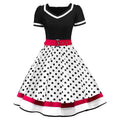 Women 1950s Vintage Retro Swing A Line Midi Summer Dress Cocktail Party Evening Prom Gown White