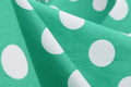 Women 1950s Vintage Short Sleeve Green Polka Dot Dress Evening Prom Gown