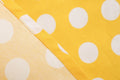 Women 1950s Vintage Short Sleeve Green Yellow Polka Dot Dress Evening Prom Gown