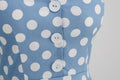 Women 50s Halter Vintage A Line Polka Dot Cocktail Dress Prom Swing Dress Blue