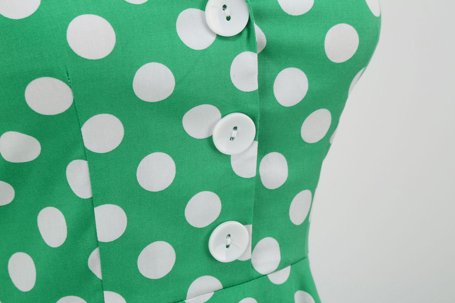 Women 50s Halter Vintage A Line Polka Dot Cocktail Dress Prom Swing Dress Green
