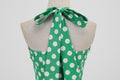 Women 50s Halter Vintage A Line Polka Dot Cocktail Dress Prom Swing Dress Green