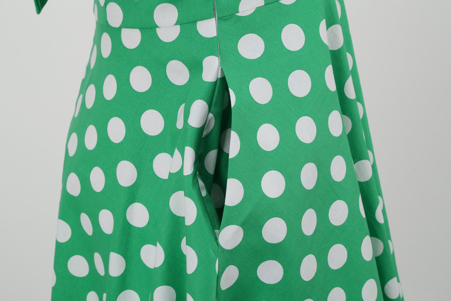 Women 50s Halter Vintage A Line Polka Dot Cocktail Dress Prom Swing Dress Green