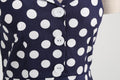 Women 50s Halter Vintage A Line Polka Dot Cocktail Dress Prom Swing Dress Navy