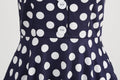 Women 50s Halter Vintage A Line Polka Dot Cocktail Dress Prom Swing Dress Navy