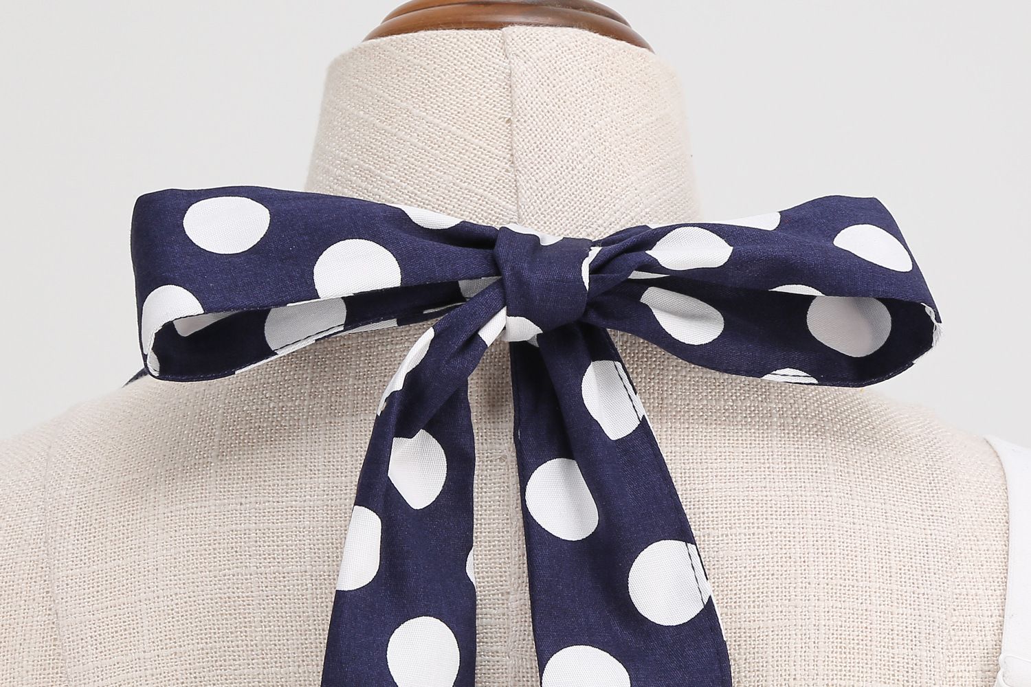 Women 50s Halter Vintage A Line Polka Dot Cocktail Dress Prom Swing Dress Navy