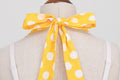Women 50s Halter Vintage A Line Polka Dot Cocktail Dress Prom Swing Dress Yellow