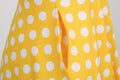 Women 50s Halter Vintage A Line Polka Dot Cocktail Dress Prom Swing Dress Yellow